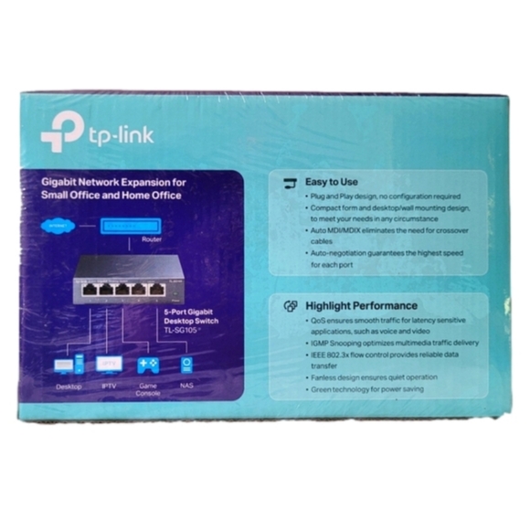 TP-LINK 5-Port 10/100/1000Mbps Desktop Switch (TL-SG105) - Picture 2 of 5